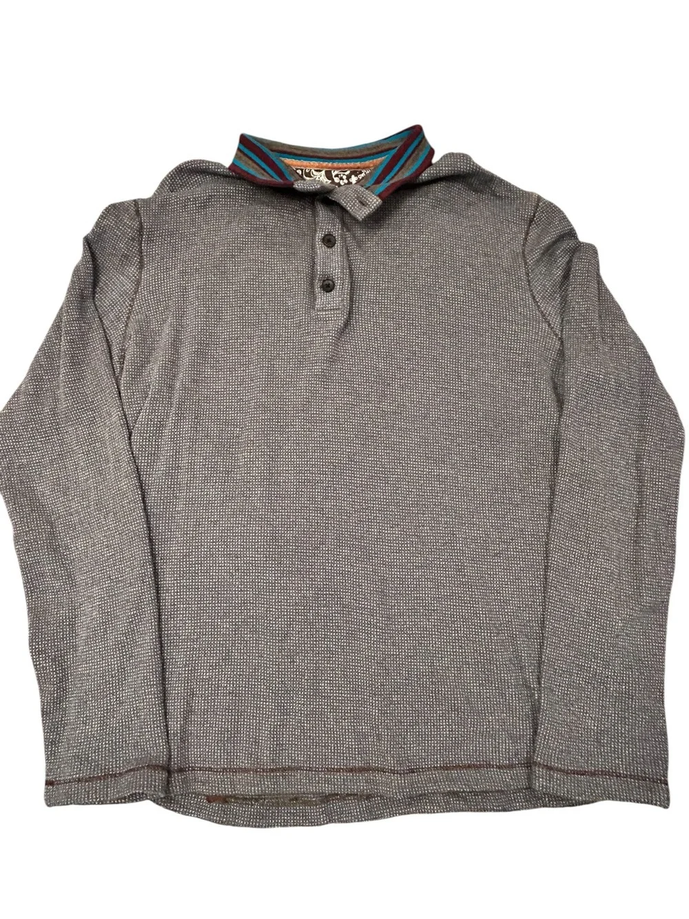 Robert Graham Men's Long-Sleeve‎ Waffle Knit Qtr Button Sweater XL Paisley Liner
